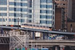 Monorail train approaching Pyrmont Bridge thumbnail